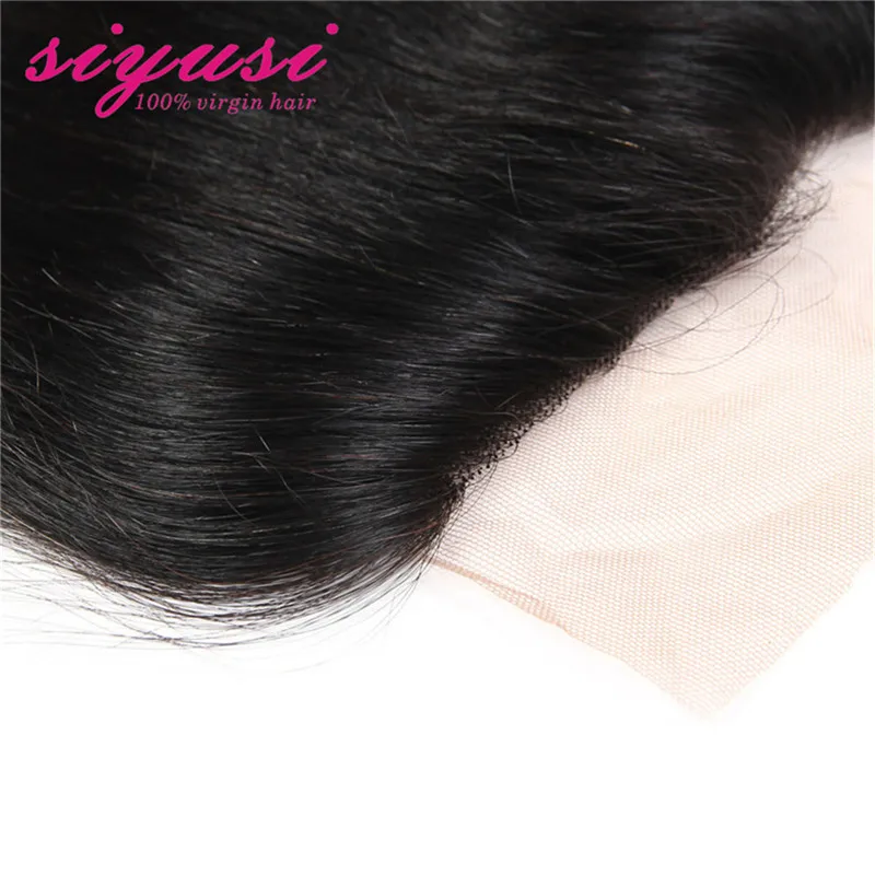 Ear To Lace Frontal Closure With Baby Hair 100% Virgin Human Full Brazilian straight |