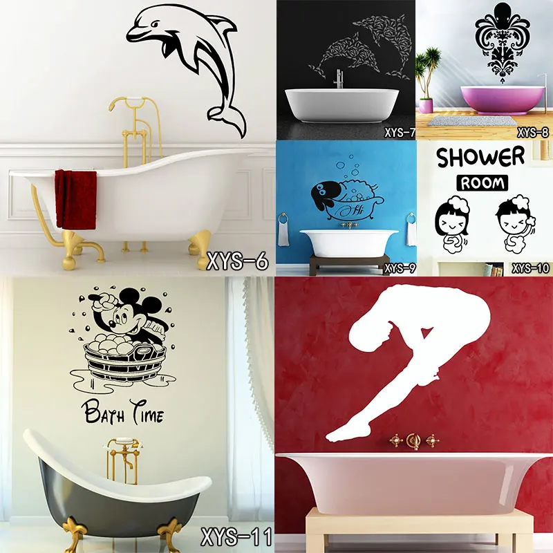 Настенные стикеры в виде рыб осьминогов и душевой кабины домашний декор для