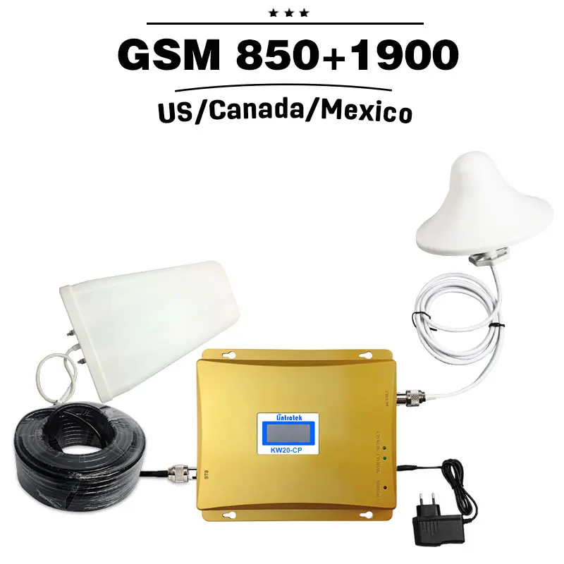 2G 3G GSM 850 PCS 1900 двухдиапазонный ретранслятор 65 дБ UMTS МГц 4G LTE1900mhz Band 2 Усилитель