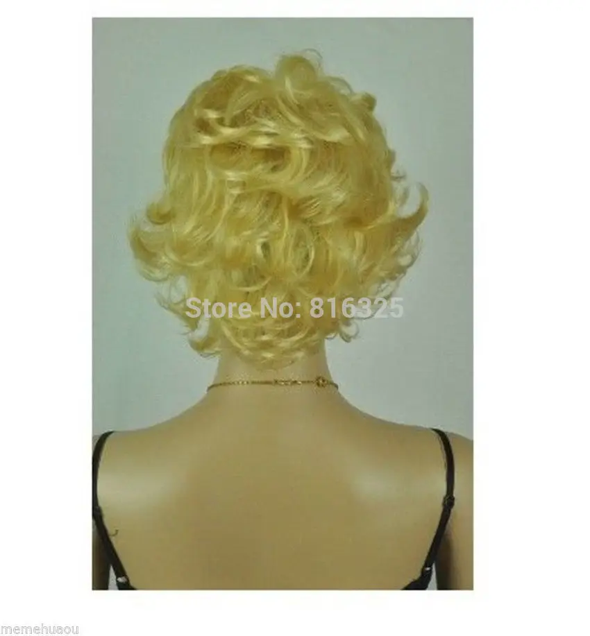 ZCD FREE P&ampP&gt&gtFashion Blonde short Curly wig/wigs+ |