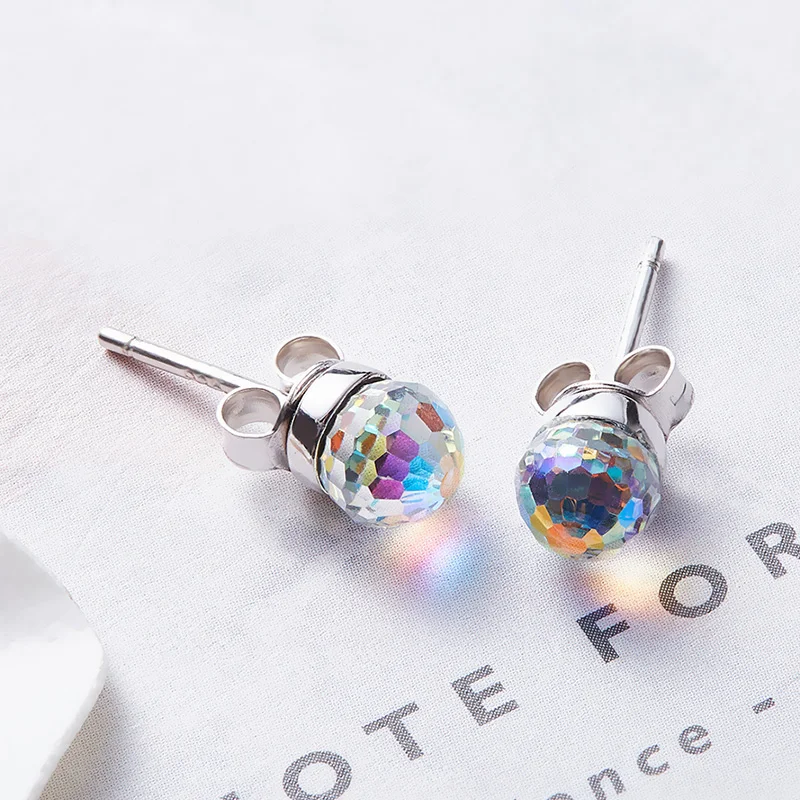Cdyle 925 пробы серебряные серьги гвоздики украшенные кристаллами крошечные boucles