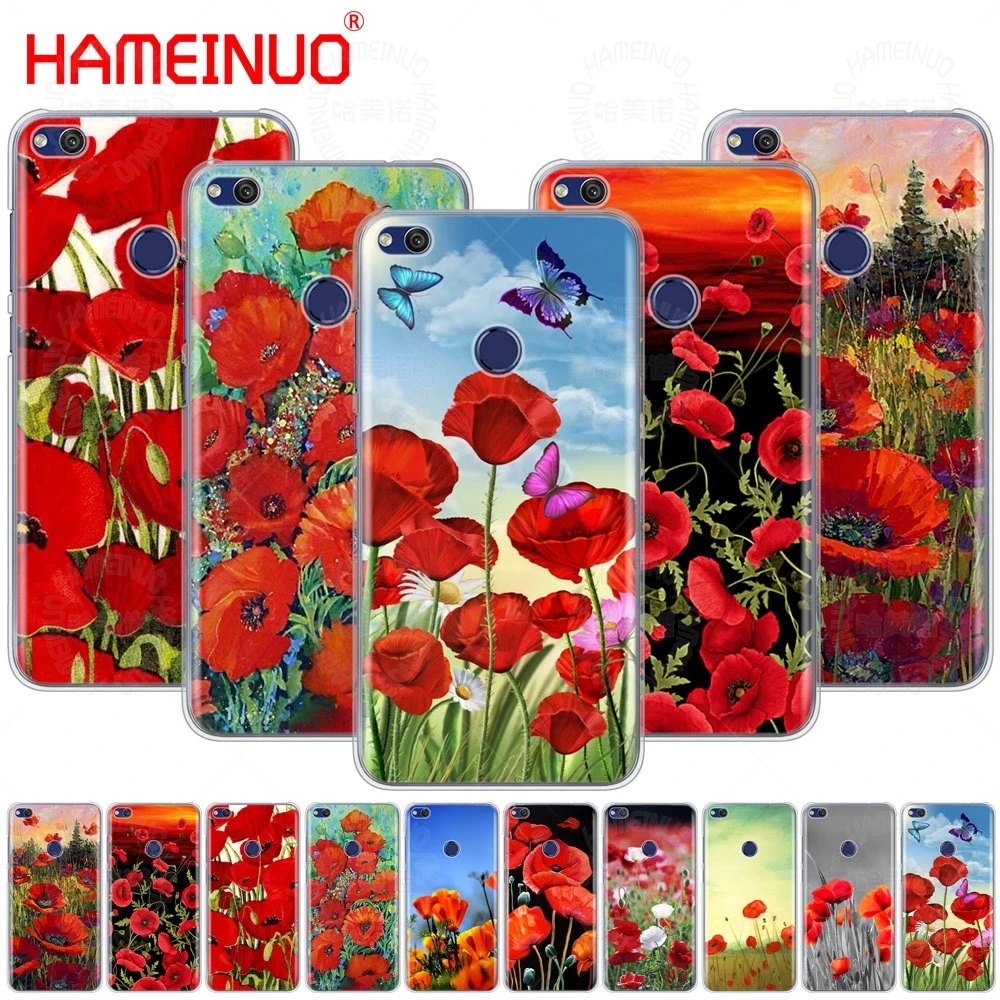 HAMEINUO чехол для телефона с красными цветами мака huawei Ascend P7 P8 P9 P10 P20 lite plus pro G9 G8 G7