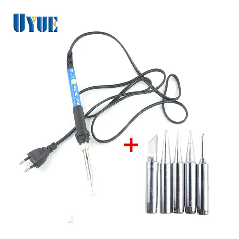 Uyue последним ЕС Plug 60 Вт 110 В/220 В Температура Регулируемая электросварки припоя