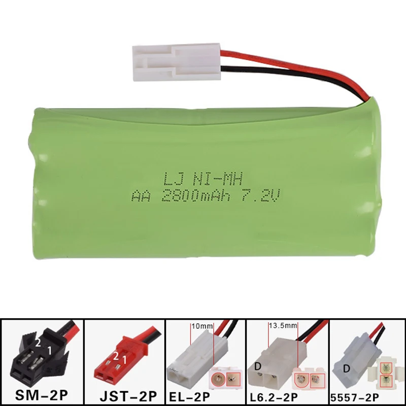 7 2 v 2800 mAh AA Ni MH H батарея игрушка электрический водяной пистолет игрушки rc