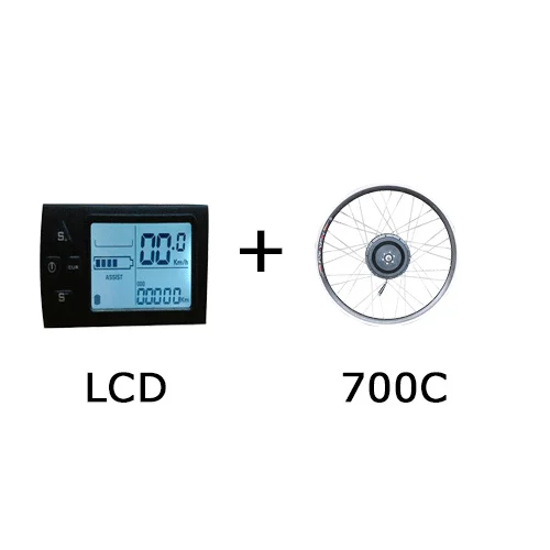 LCD 700C INCH 36 в 250 Вт E набор для переоборудования велосипеда 2" 26" 700C Мотор колеса велосипеда электрический велосипед MTB дорожный велосипед комплект для переоборудования bicicleta электровик - Цвет: LCD 700C INCH