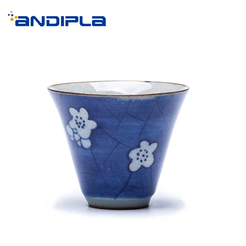 2 шт./лот 45 мл Цзиндэчжэнь винтажная сине-белая фарфоровая синяя чайная чашка с