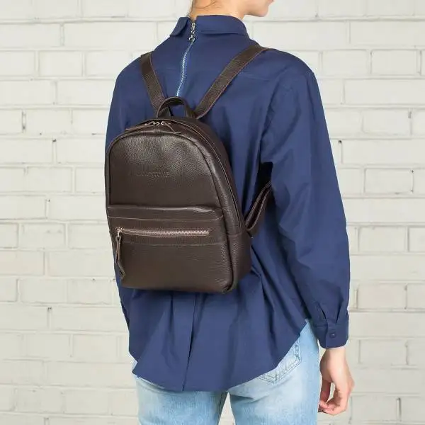 Женский кожаный рюкзак LAKESTONE коричневый | Багаж и сумки