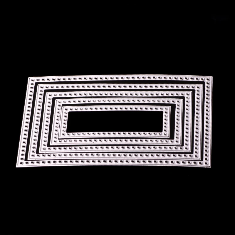 

ABOOM Fresh 5PCS Rectangle Sets Metal Carbon Steel Die Cut Embossing Stencils Decorative Cutting Dies Scrapbooking Album Folder