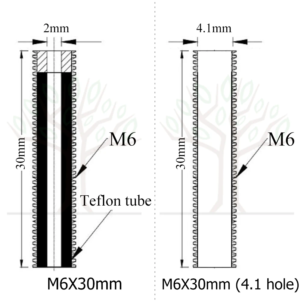 5 шт. баррель M6X30mm горло Heatbreak для MK8 трубки Makerbot 3d принтер экструдер Горячий Конец M6* 30 мм