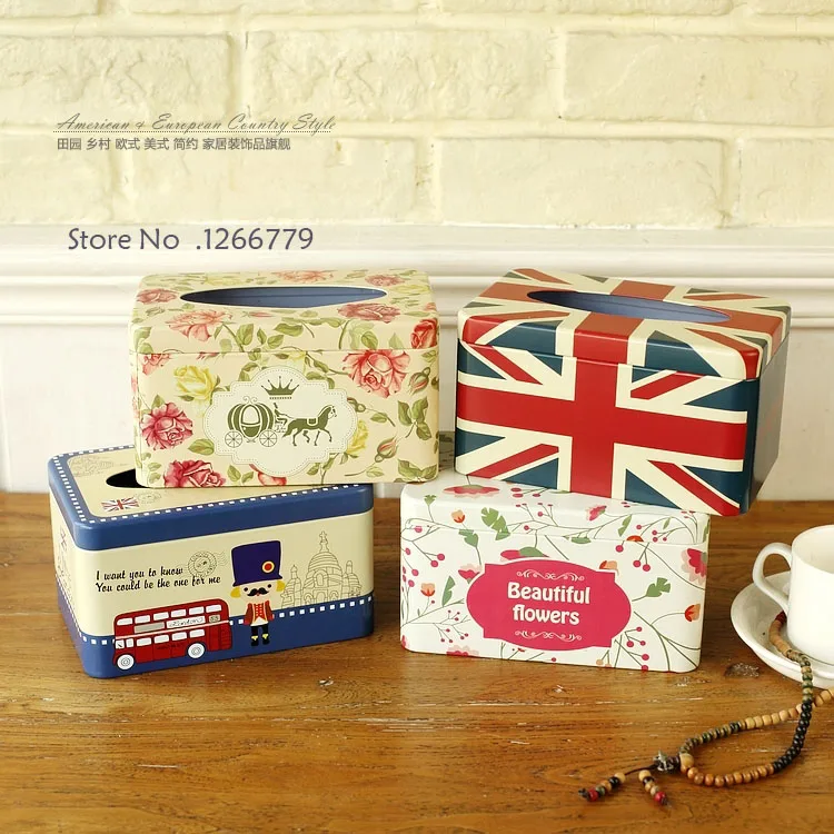 2016 NEW Classic iron series British style paper towel box multicolor optional European Home Furnishing storage boxes Дом и сад