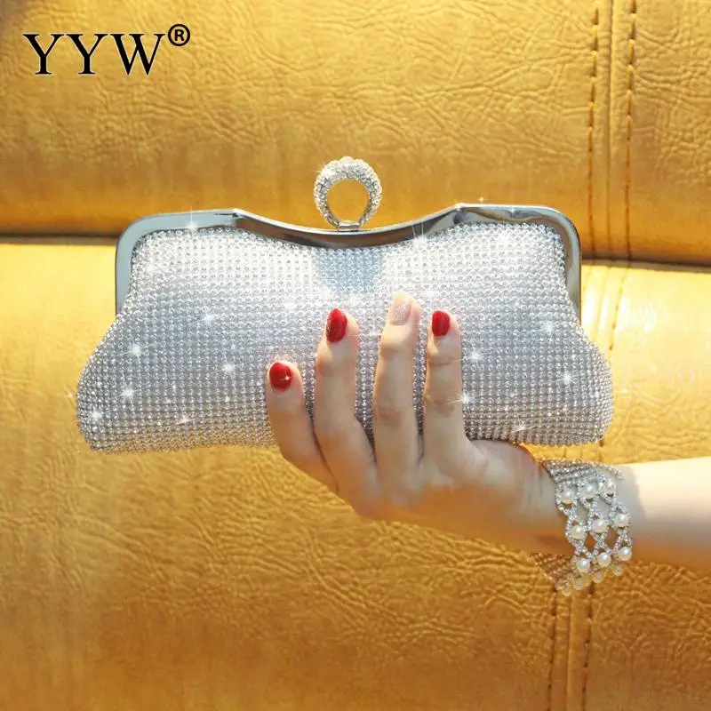 Женские вечерние клатчи стразы Мини Блестящие Серебристые Роскошные золотые
