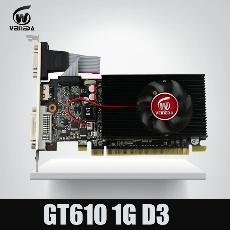 Видеокарта Veineda GT610 видеокарта 1 ГБ DDR3 64 бит DDR3/1000MHzfor nVIDIA Geforce GPU VGA б/у|Видеокарты| |