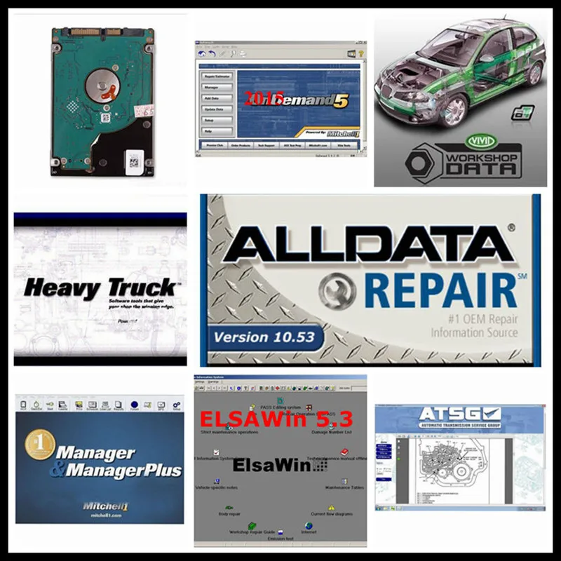 

2020 Auto Alldata Software Alldata 10.53 and mit//chell od5 2015 car repair software 1tb hdd usb Elsawin 6.0 Vivid workshop data