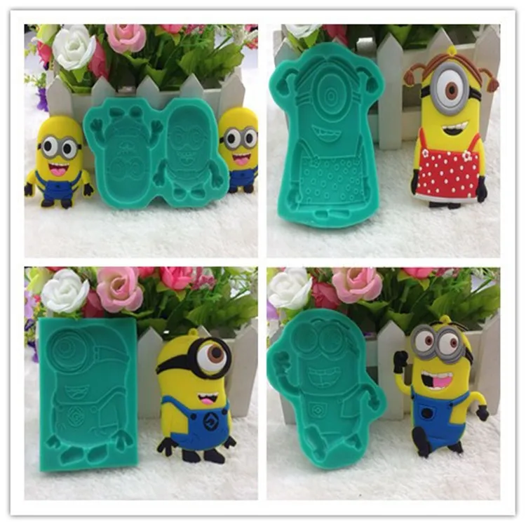 4 шт./компл. милые Миньоны Гадкий я формы для шоколада силиконовая форма помады