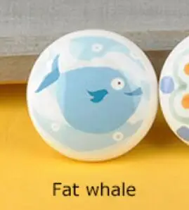 Fat whale Puxadores детская спальня ящик компьютерный стол книжный шкаф ручка шкафа керамический цвет зеленая ручка без формальдегида - Цвет: Fat whale