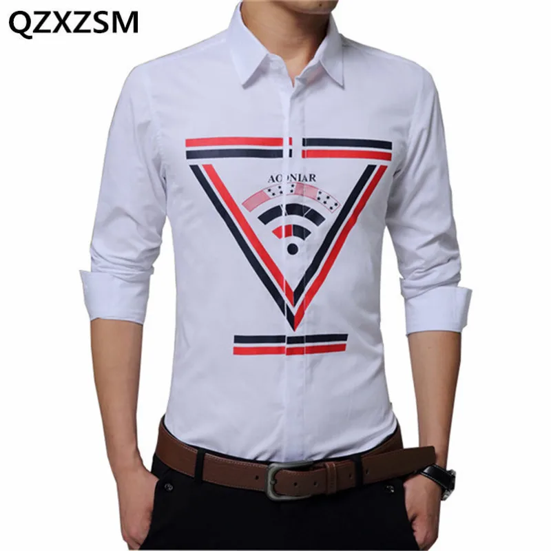 Qzxzsm 2017 Для мужчин Рубашки для мальчиков пошив Slim Fit M-5XL 100% хлопок Мужская одежда