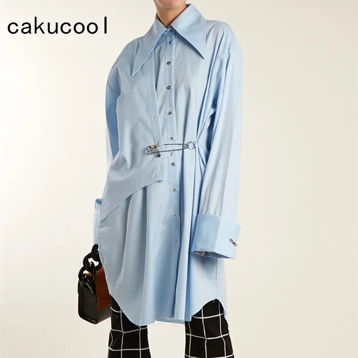 Женская блузка Cakucool с длинным рукавом и отложным воротником | одежда