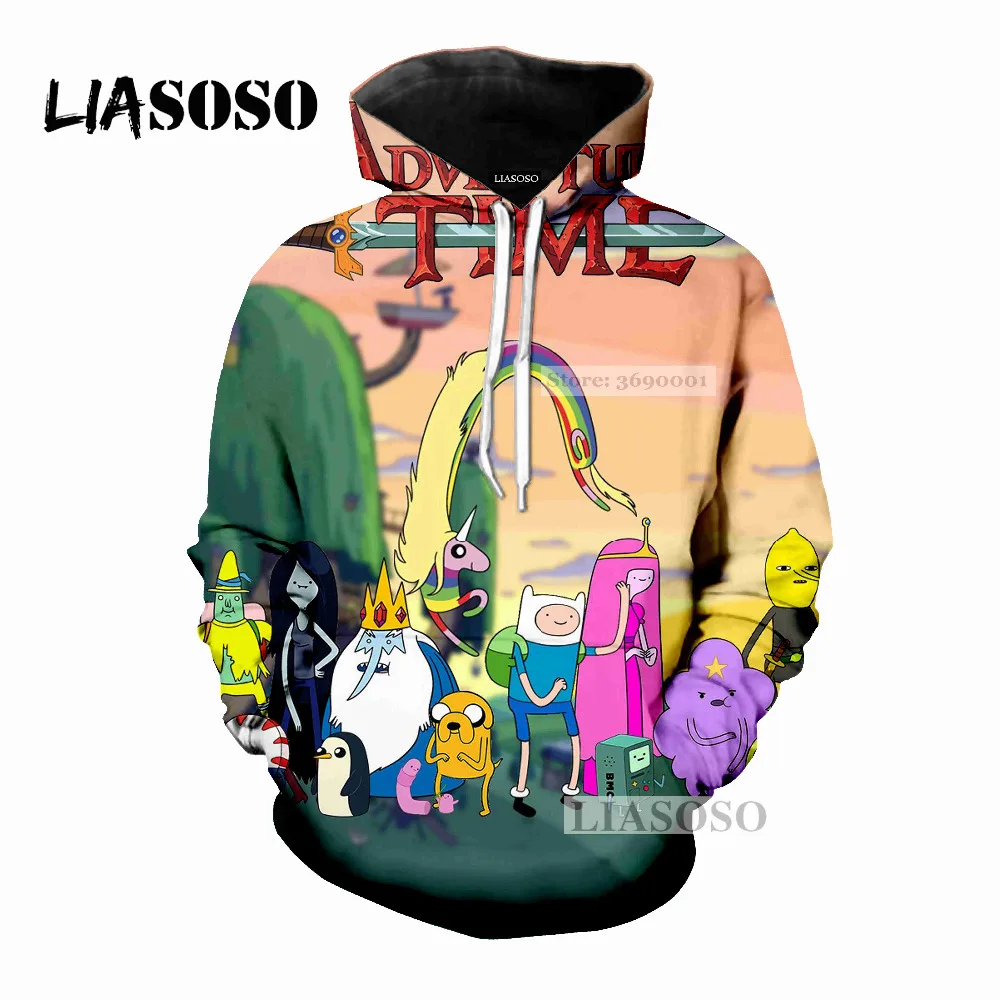 LIASOSO 2018 Новые забавные Приключения Время Финн Джейк 3D принт для женщин и мужчин