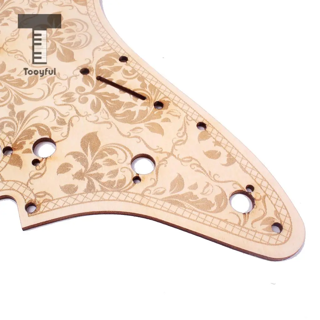 

Tooyful Maple Wood Flower Pattern SSS Guitar Pickguard Scratch Plate for ST Guitar Parts