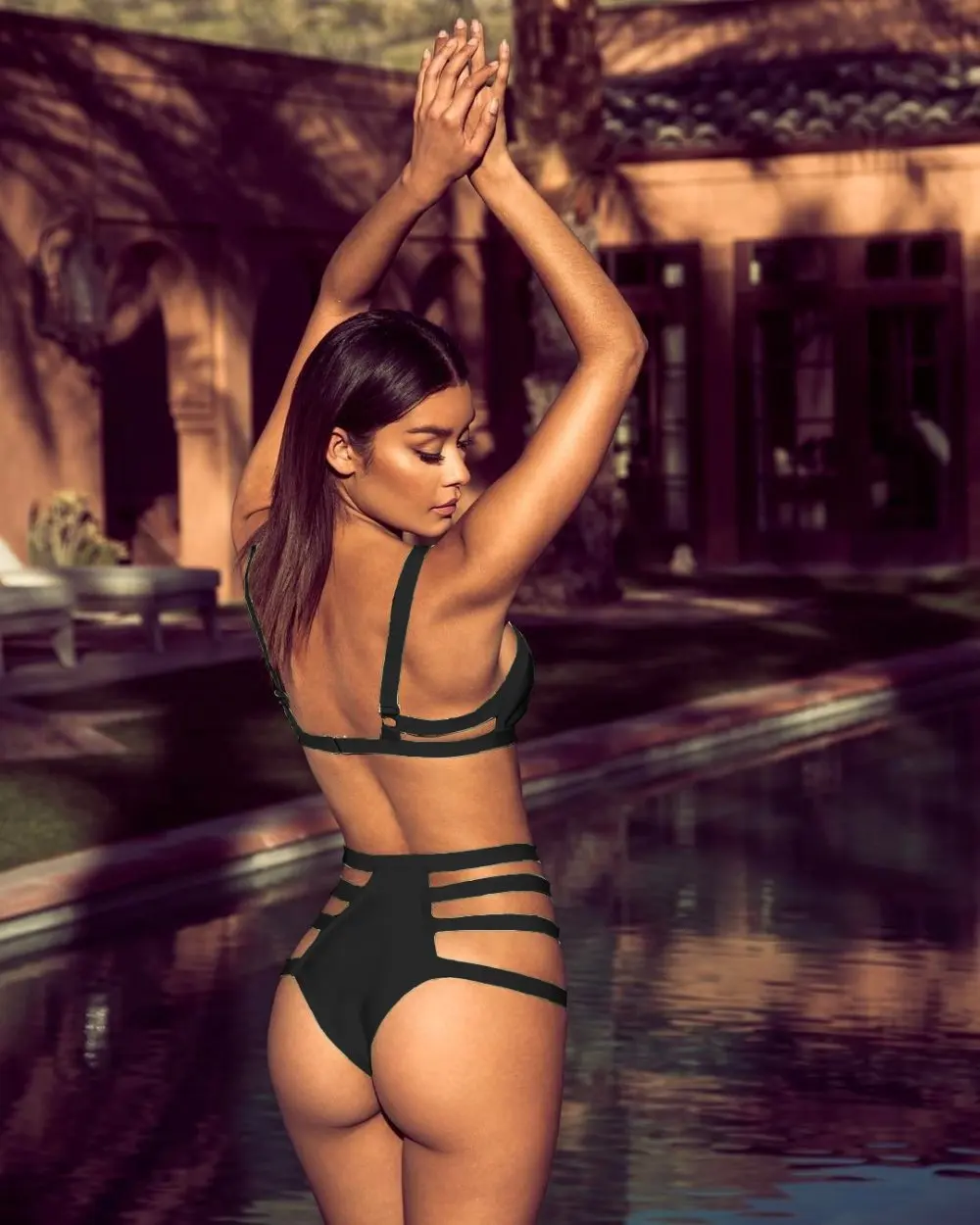 Одежда высшего качества v образным вырезом бинты Купальники Sexy Для женщин летние