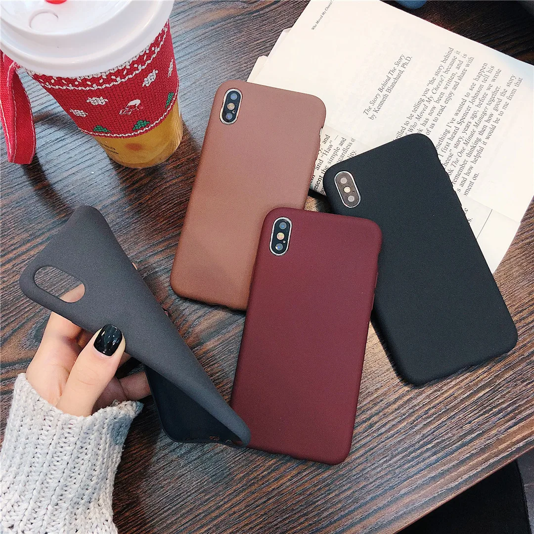 Mobile Case Ultra-Thin Sandstone Back Cover Soft Scrub For iPhone 6 6S 7 8 X-XR XS Max Plus phone case |