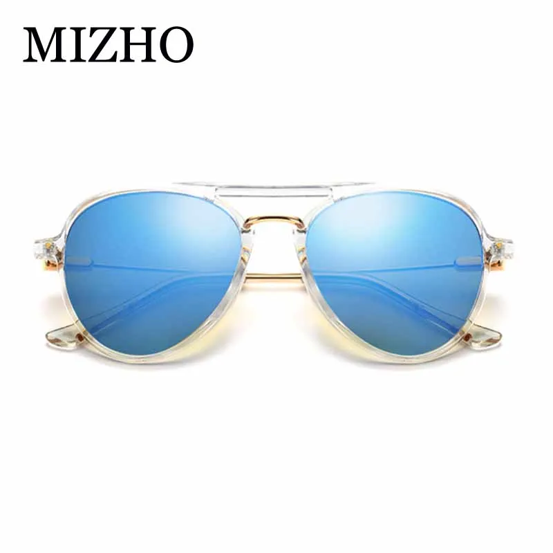 Женские и мужские прозрачные очки MIZHO авиаторы с зеркальными линзами UV400 в