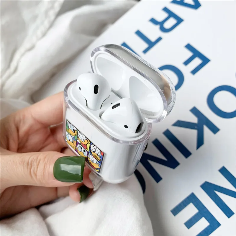 Прозрачный чехол с рисунком Микки и Минни для airpods Bluetooth беспроводная гарнитура