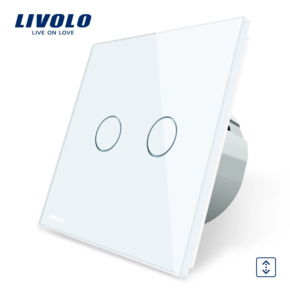 Livolo Роскошный W/B/G 4 цвета с украшением в виде кристаллов Стекло Панель ЕС