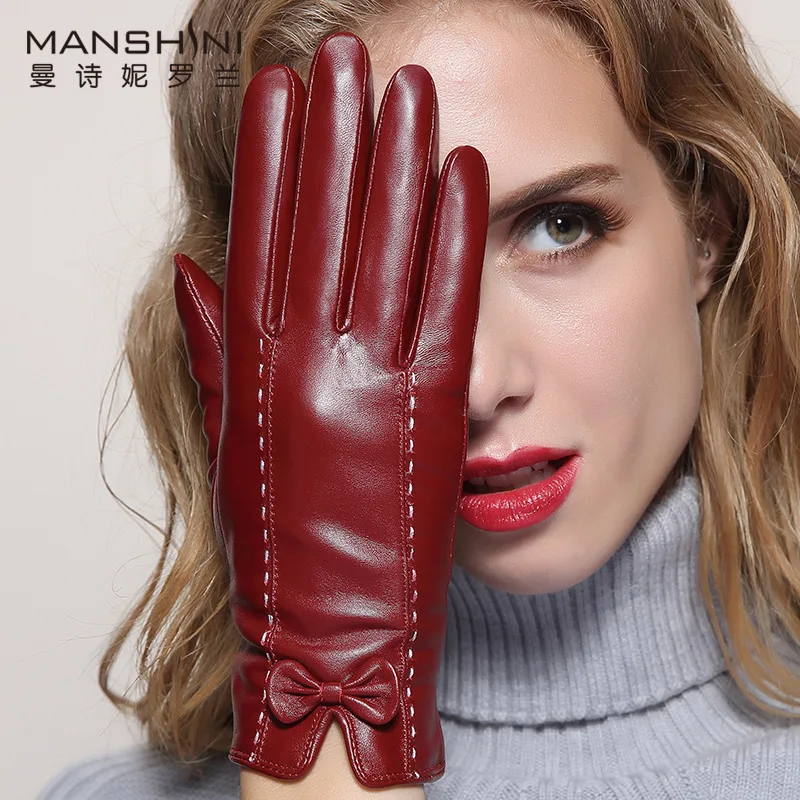 Перчатки женские ML 033 из овчины для сенсорного экрана|sheepskin gloves|gloves femalewomen leather gloves