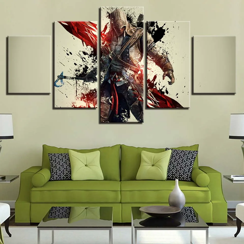 Картины на холсте Assassins Creed Connor многократные военные настенные художественные