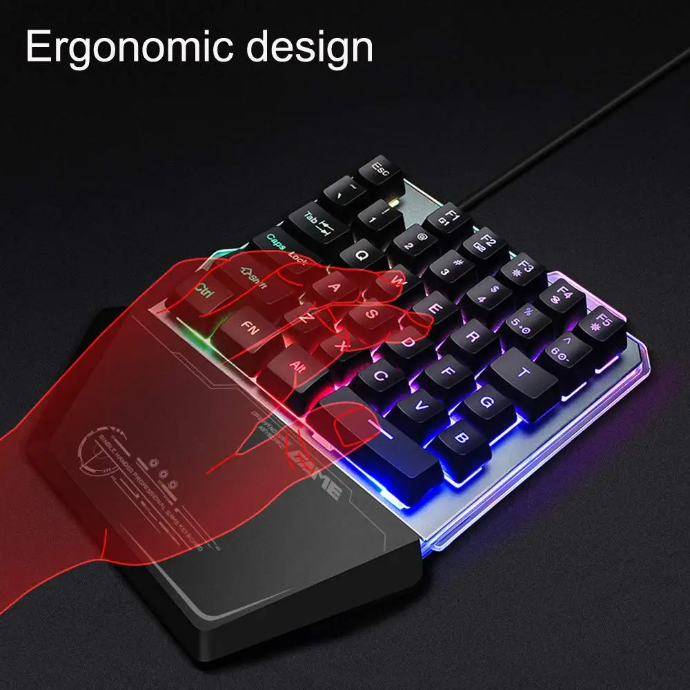 Игровая клавиатура с радужной RGB подсветкой металлический Поплавковый колпачок