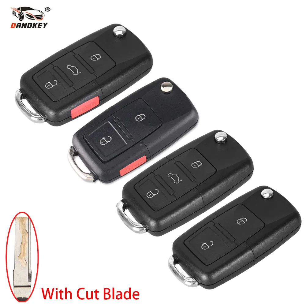 Dandkey Cut Blade 2 3 4 кнопки дистанционного ключа оболочки для VW Golf 5 Passat B5 B6 Polo Touran