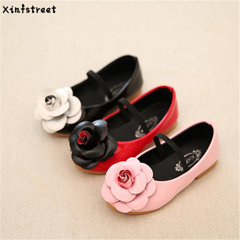 Xinfstreet Girls Shoes Flower PU Leather Princess Nice Baby Kids Designer For Size 21-36 | Детская одежда и обувь