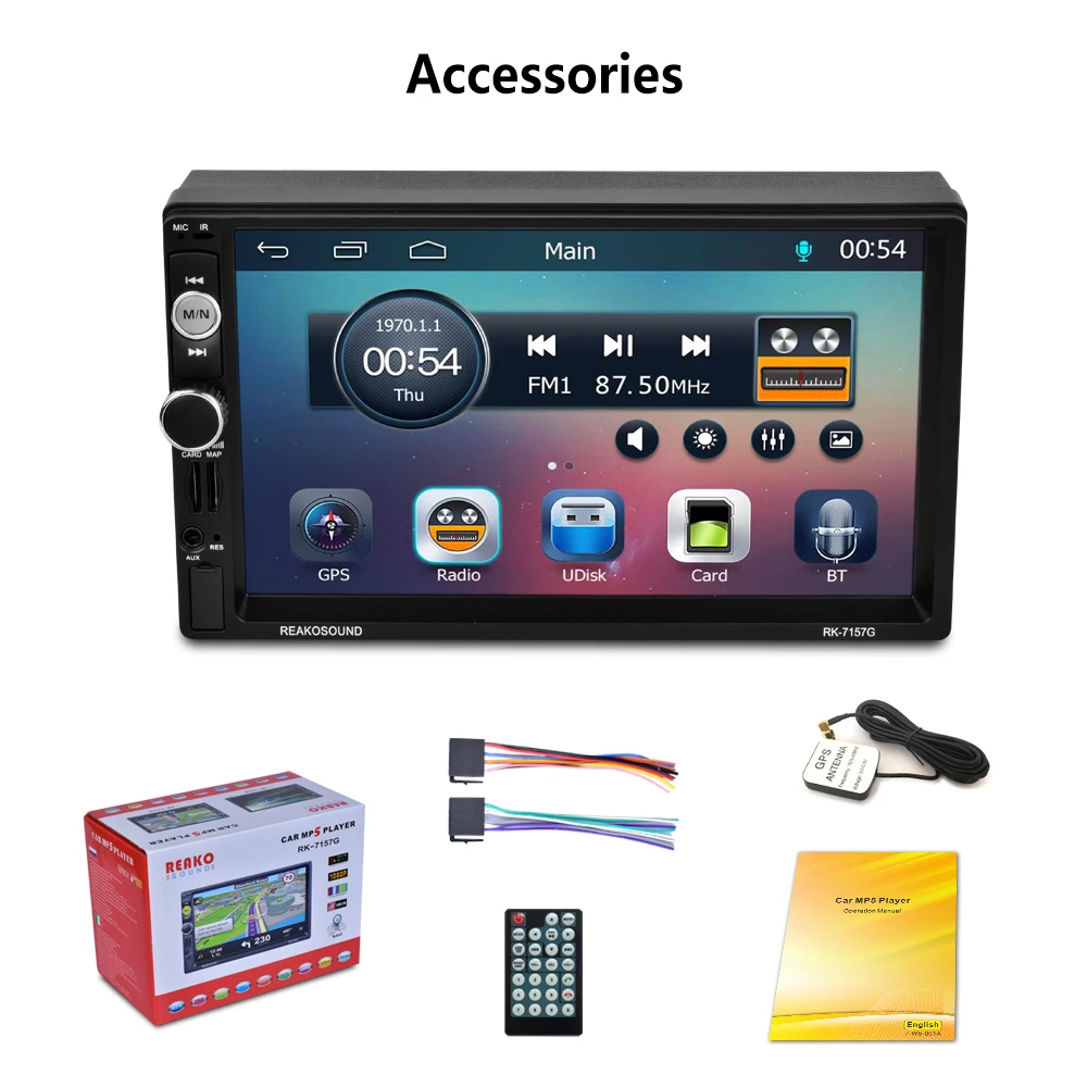HEVXM 2 Din универсальный автомобильный dvd-плеер 7 ''GPS навигация Bluetooth Стерео FM Rds