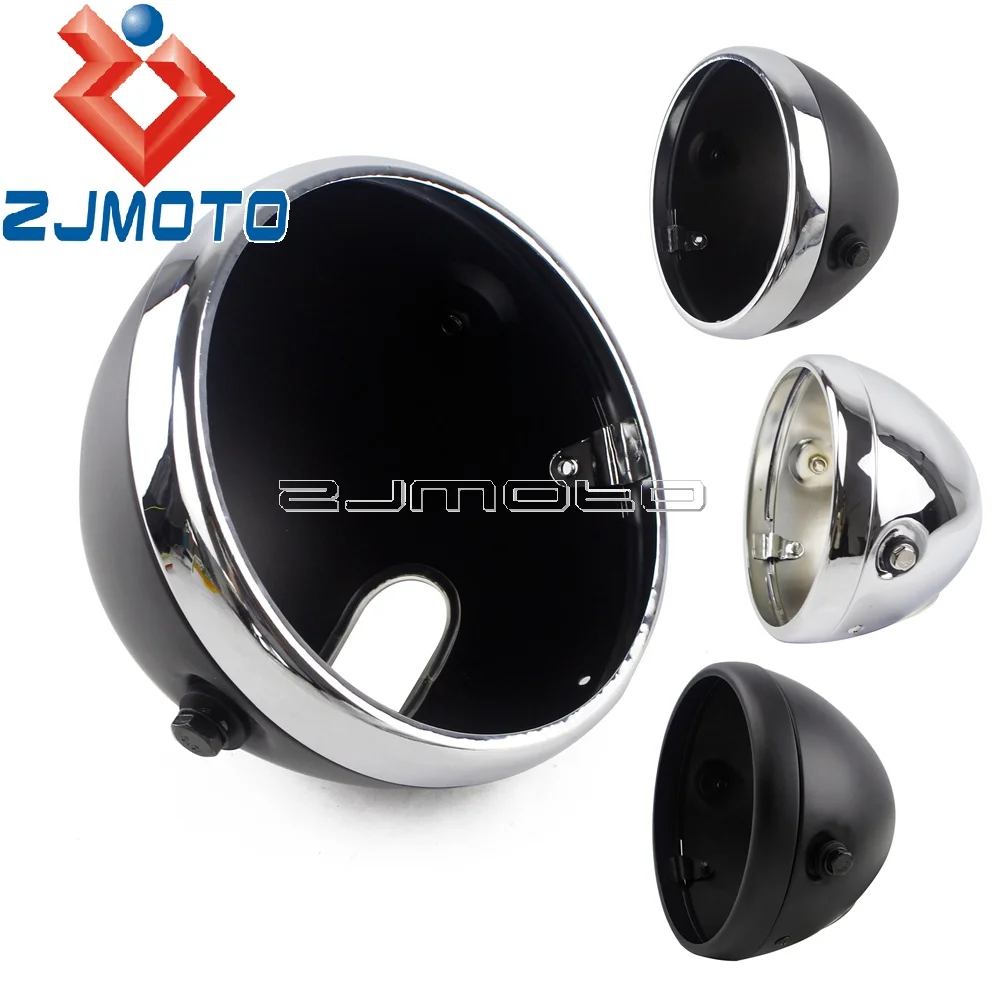 

Universal Motorcycle 7" Round Headlight Housing Steel Headlamp Light Bucket For Harley 7 inch LED Front Headlight Back Cover