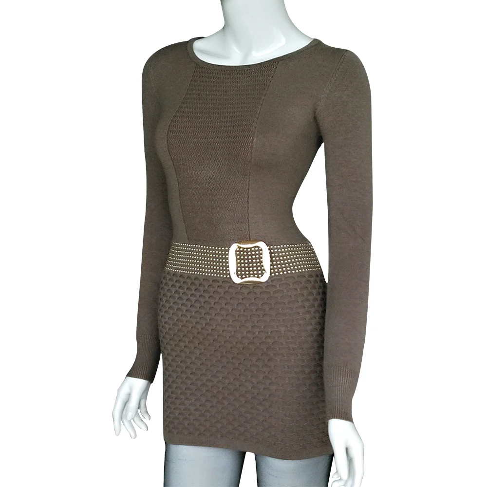 Женское кашемировое платье-свитер длинное трикотажное платье с длинным рукавом