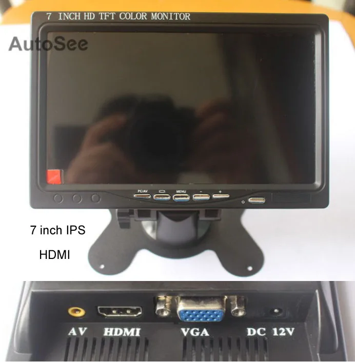 7 дюймовый ЖК монитор HD TFT для системы камеры 360 IPS экран с HDMI VGA AV портом|Мониторы