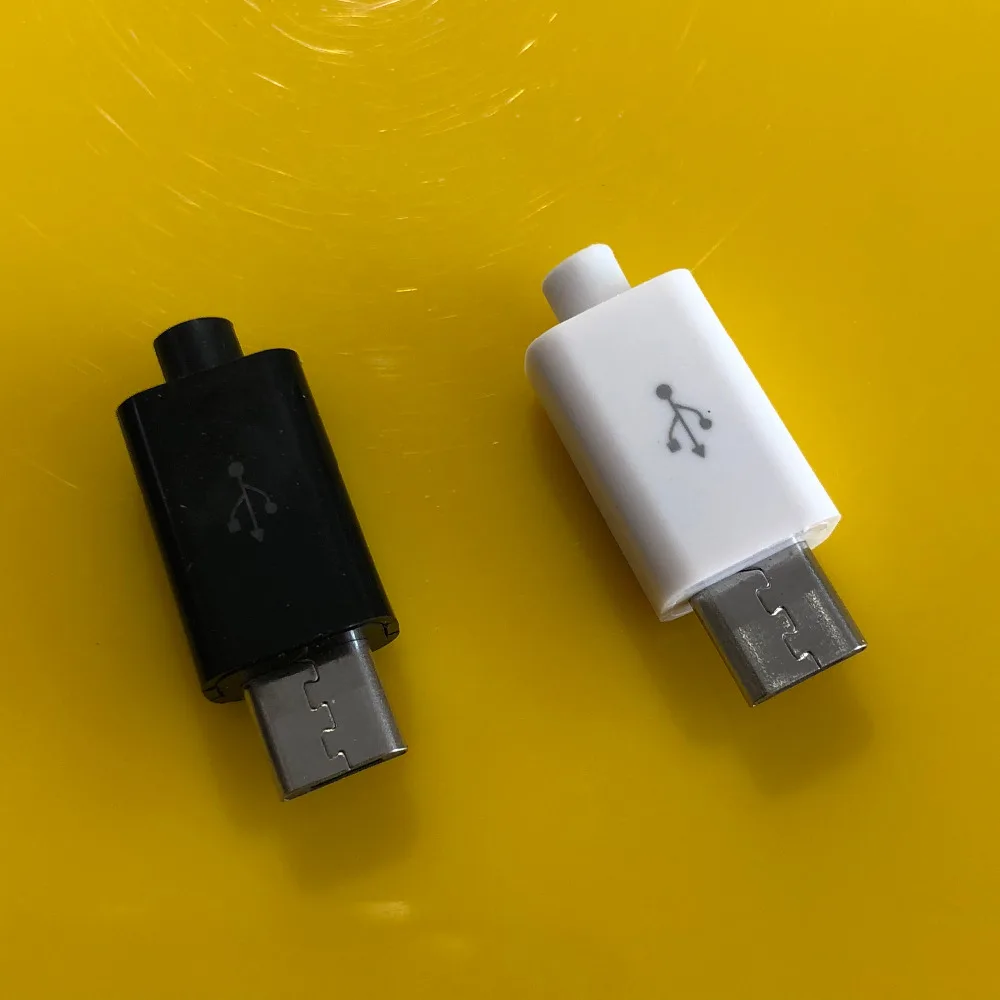 10 шт. 215yt5b Micro USB 4 контактный Штекерный разъем штекер Черный/Белый Сварочные