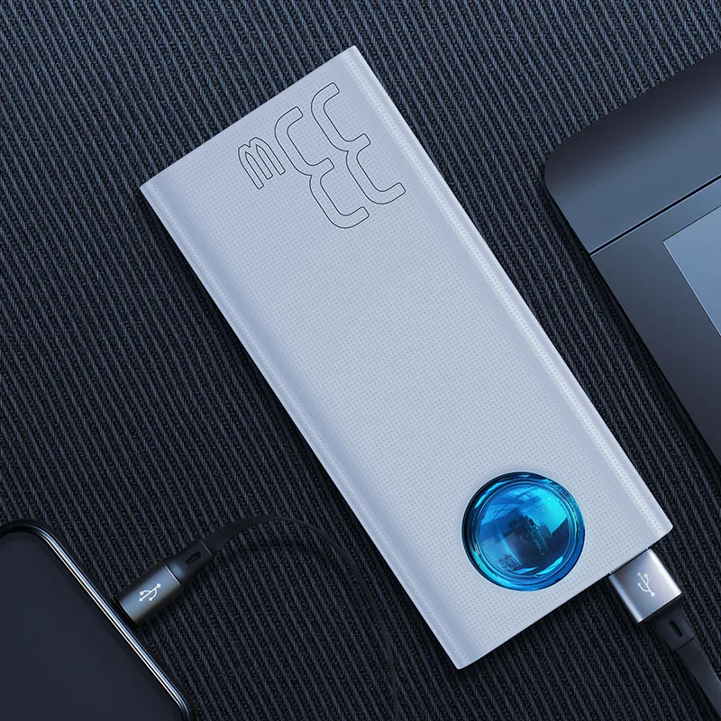 White Baseus 30000 мАч Внешний аккумулятор USB C PD Быстрая зарядка 3,0 30000 мАч Внешний аккумулятор для Xiaomi Mi iPhone портативное Внешнее зарядное устройство - Цвет: White