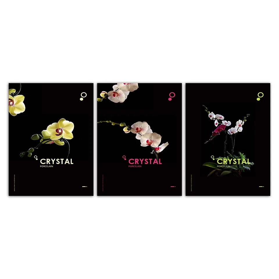 Wall Art Oil paint flowers Poster Nordic Print Painting Decoration Picture Living Room Decor black | Дом и сад