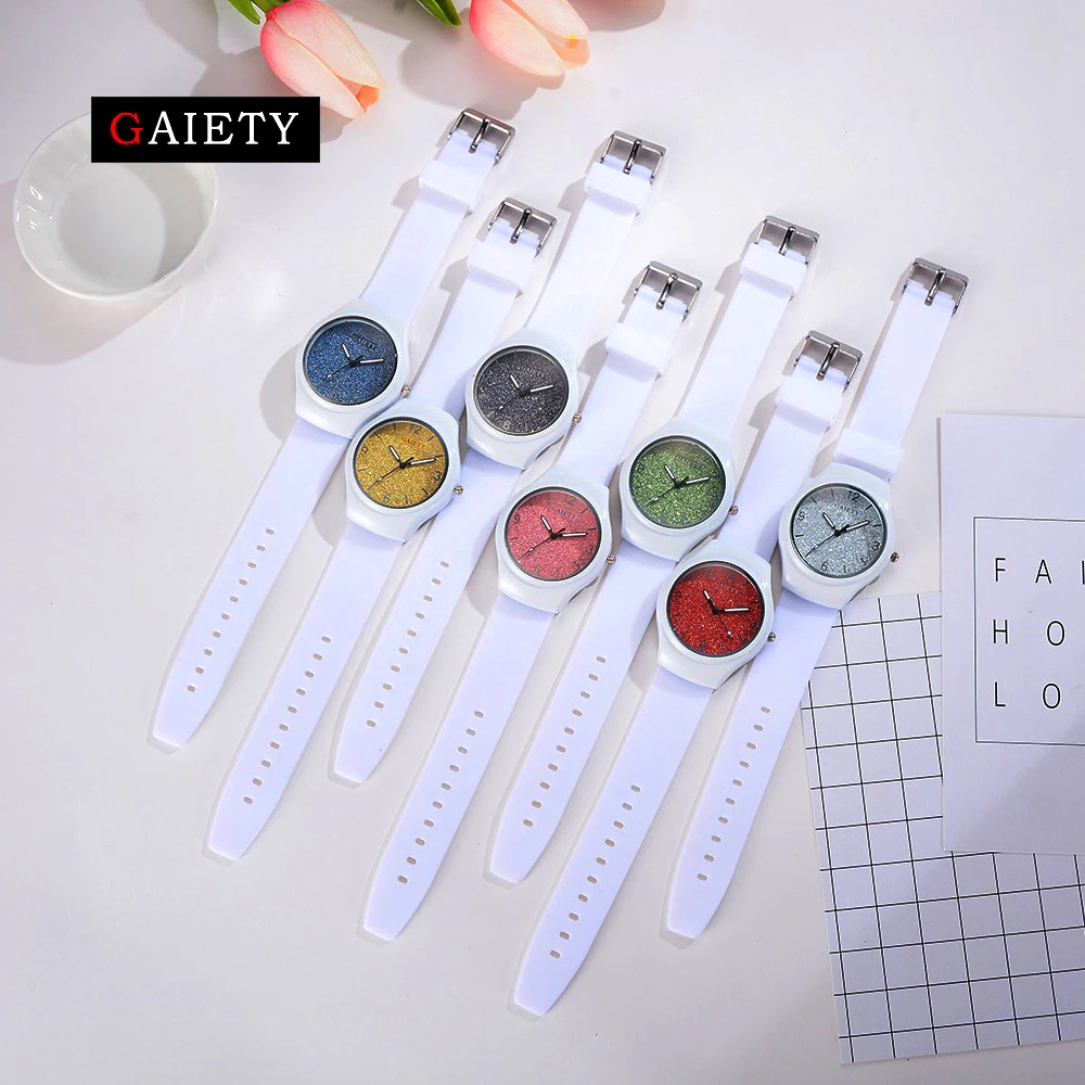 Бренд Мода 2017 г. кварцевые часы белый Повседневное ремешок простой браслет