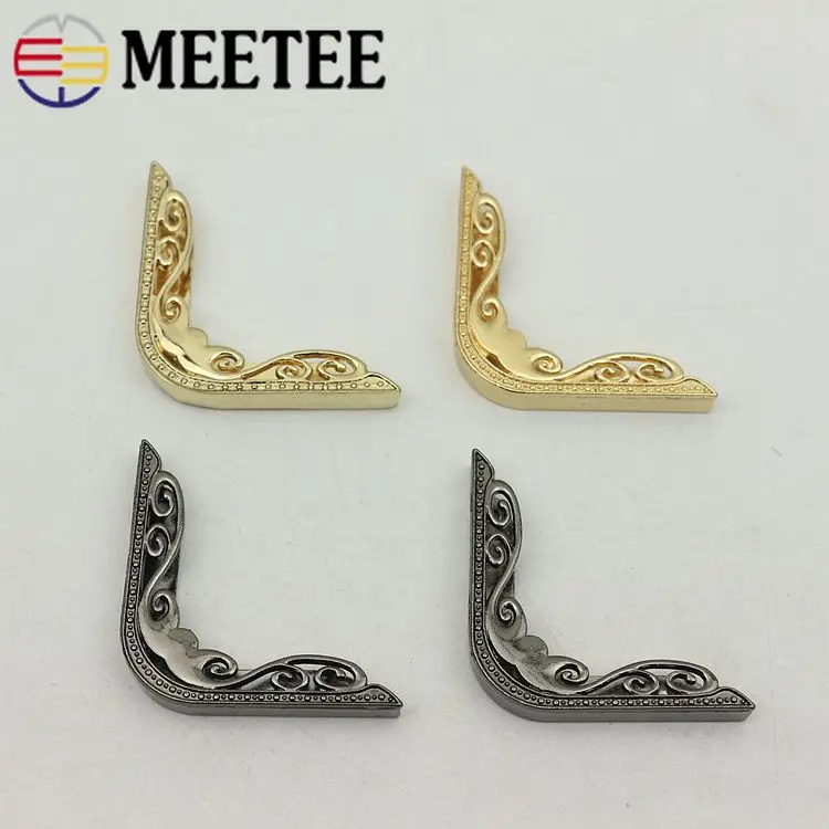 Meetee 4/10 шт. 46*63 мм Сумка угловойой протектор с металлическими пряжками и Чемодан кожаная сумка Костюмы DIY ручной работы декоративные аксессуары BD303