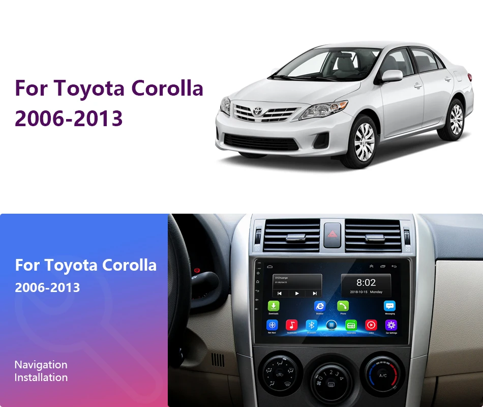 " ips Android 4G+ wifi Автомобильный Радио мультимедийный плеер для Toyota Corolla E140/150 2006-2013 стерео gps навигация 2Din зеркало-ссылка