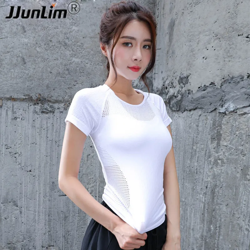 Женская футболка для йоги сексуальный топ тренировок с дырочками фитнеса