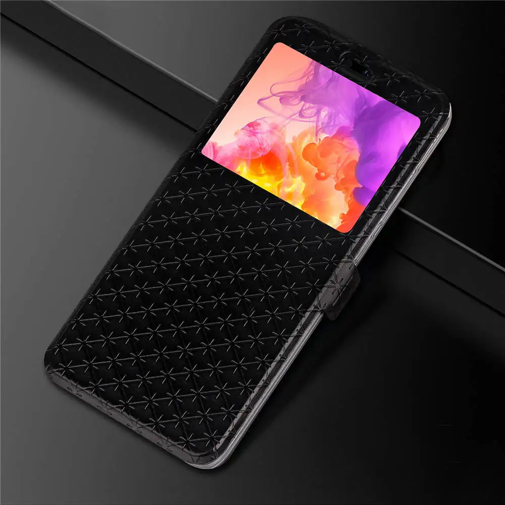 FM. HGQ роскошный кожаный + жесткий чехол книжка с окошком для huawei P20 Pro Lite P8 P9 2018
