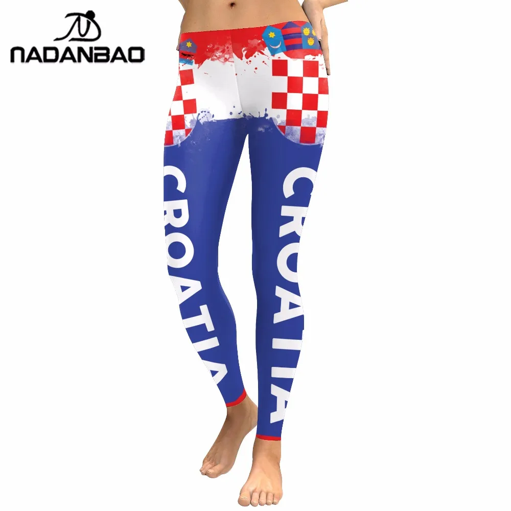 NADANBAO Лето 2019 женские леггинсы Croatia Cheer цифровой ПРИНТ для победителя печать
