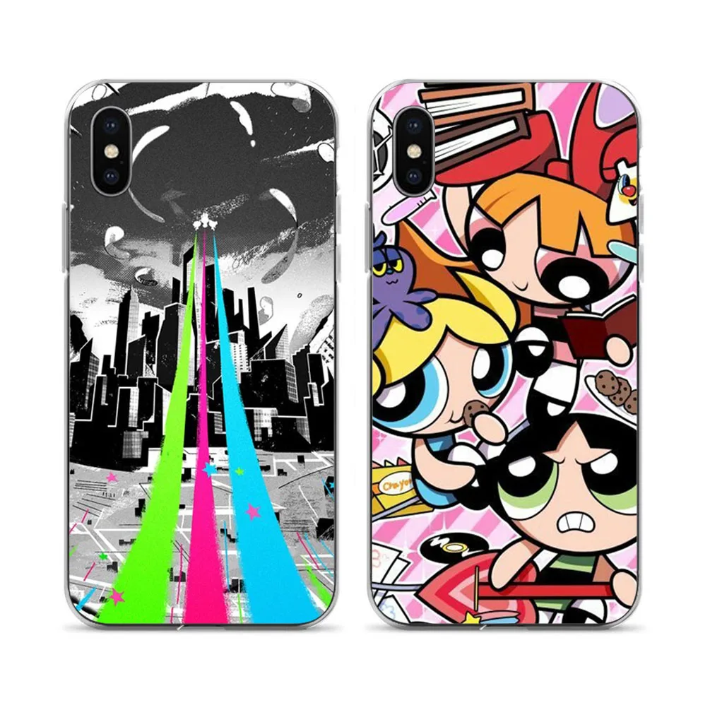 Чехол для телефона powerpuff girls Мягкий силиконовый чехол iPhone 6 plus 6s 7 8 X Coque