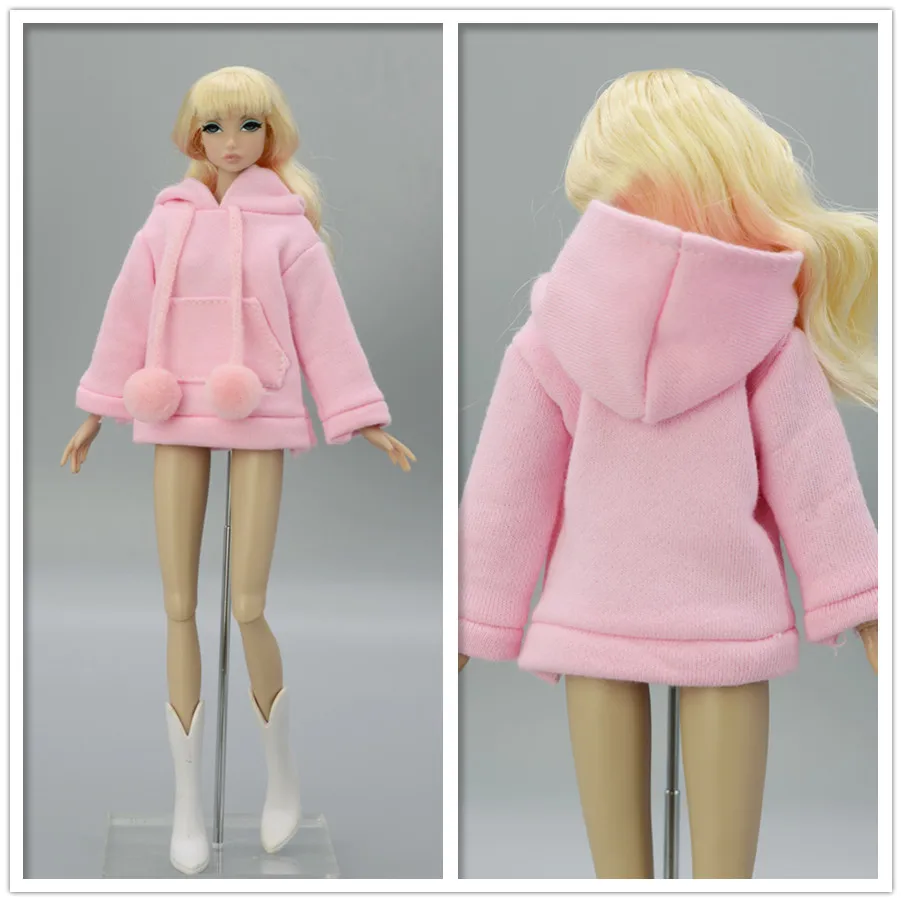 

Winter Wear Pink Coat Sweatshirt Outfit Clothing For 1/6 BJD Xinyi FR ST Blythe Barbie Doll gift Clothes