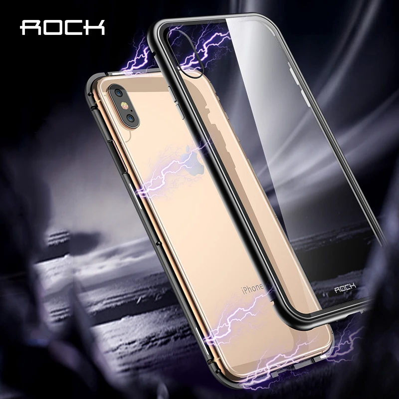 ROCK ультра Магнитный Авто адсорбционный защитный чехол для телефона iPhone X XS Max XR