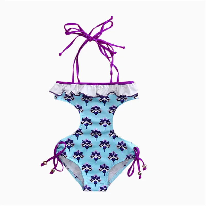 Милый детский купальник для маленьких девочек 2017 г. Танкини с цветочным принтом